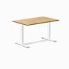 Desky Fixed Height Light Oak Rubberwood Desk 1200x750mm White Leg