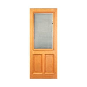 Woodcraft 2040 x 820 x 40mm Entrance Door Venetian blind Clear Glass Half Lite 