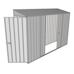 Build-a-Shed 0.8 x 3 x 2m Hinged Door Tunnel Shed With Double Sliding Side Doors - Zinc