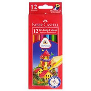 Faber-Castell Triangular Grip Coloured Pencils (12pk)