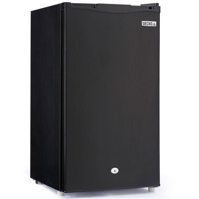 GECKO 95L Portable Upright Fridge and Freezer, 12V/24V for Camping, Caravans, Black
