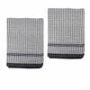Hotel Living Set Of 2 Jumbo Cotton Check Tea Towels 60x90cm Black