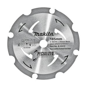 Makita 185mm 4T PCD Fibre Cement Circ Saw Blade B-20650