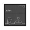 Frames & Hangers Wall Hanging Sleek 60x60cm Picture Print Art Frame Black