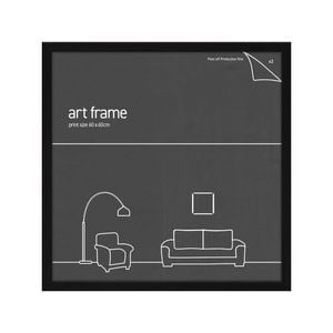 Frames & Hangers Wall Hanging Sleek 60x60cm Picture Print Art Frame Black
