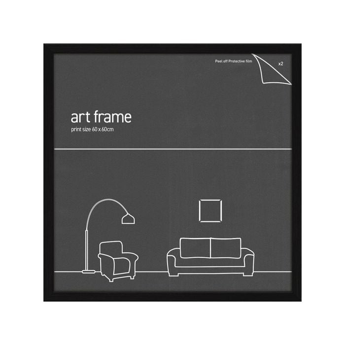 Frames & Hangers Wall Hanging Sleek 60x60cm Picture Print Art Frame Black