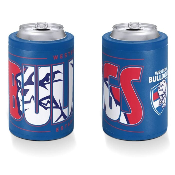 Western Bulldogs AFL Insulated Stainless Steel Can Cooler With Twist Top Lid