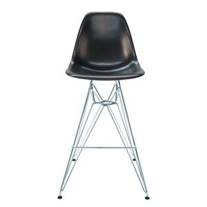 Sk Designer Living | Replica Eames Dsr Stool | Plastic & Chrome - Black