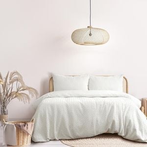 Ardor Boudoir Bondi Embossed Single Bed Quilt Cover Set - White