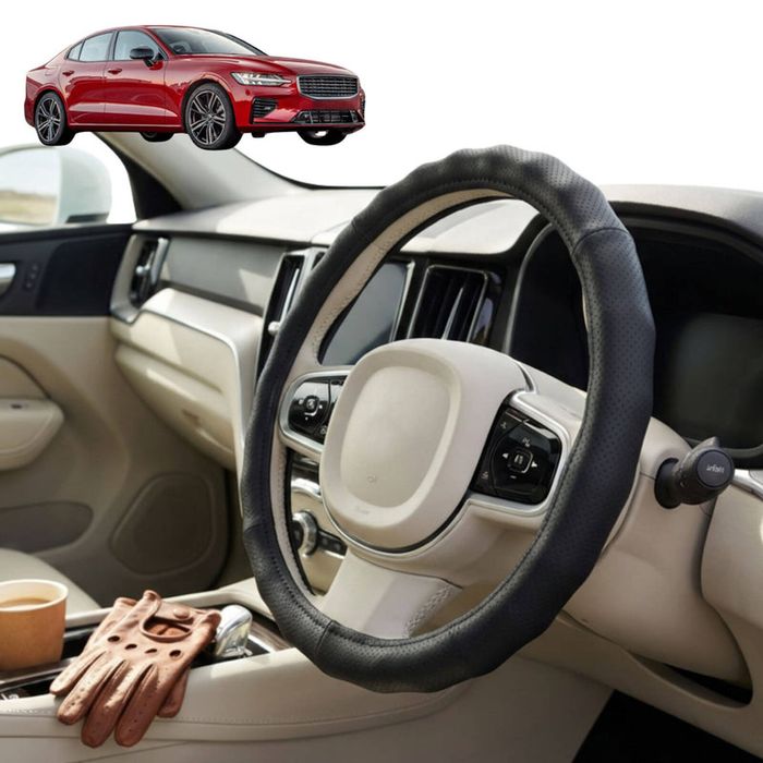 Australian Goose Steering Wheel Cover for Volvo S60 2019 - Current (Mk II) Circle Black