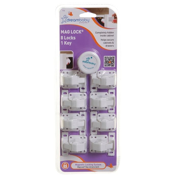 Dreambaby Child Safety Mag Lock With Key - 8 Pack