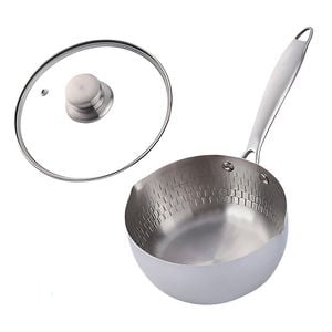 Anygleam Stock Pot Silver Non-stick Stainless Steel Kitchen Snow Pan Noodle Soup With Lid Cooker Universal Cookware