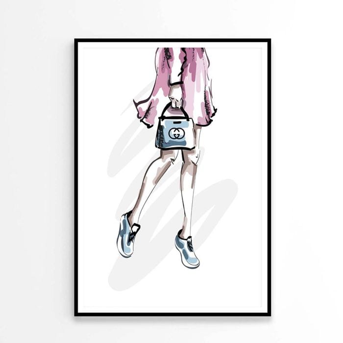 Fancy Sneakers with Blue Shaded Bag Print 100% Australian Made 60x90cm (Poster)