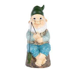 Northcote Pottery 10 x 22cm Dwarf Fishing Garden Statue