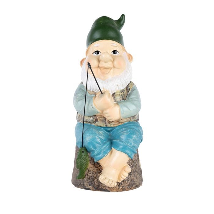 Northcote Pottery 10 x 22cm Dwarf Fishing Garden Statue
