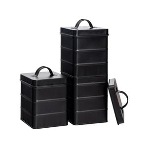 Harbour Housewares Vintage Metal Storage Canisters - 2L - Pack of 3