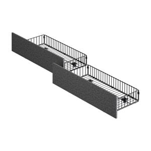 Oikiture 2x Trundle Drawers for Bed Frame with Wheels Metal Grey