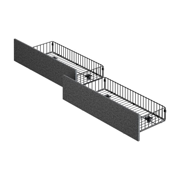 Oikiture 2x Trundle Drawers for Bed Frame with Wheels Metal Grey