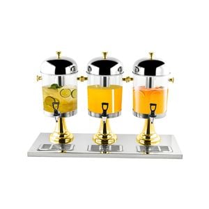 SOGA 24L Triple Drink Dispenser – Gold Accents