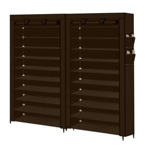 Levede 2PCS 10-Tier Shoe Rack Portable Storage Brown
