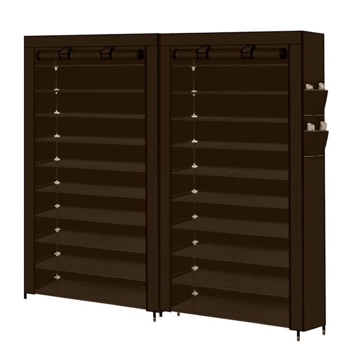 Levede 2PCS 10-Tier Shoe Rack Portable Storage Brown