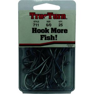 Tru Turn 711 Forged Perma Streel Cone Cut Fishing Hook 25pk 6/0