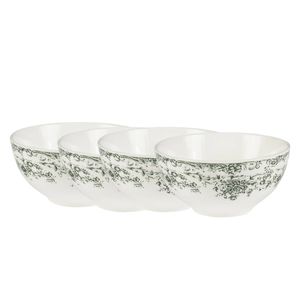 4x Casa Domani Rosetta Coupe Bowl Antique Green Porcelain Microwave Safe 12x6cm