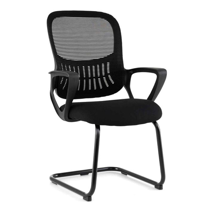 Costway Mesh Office Chair Reception Guest Armchair Black