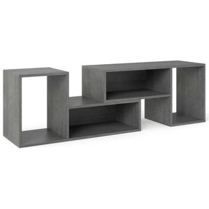 Costway 60"Modular TV Stand Entertainment Unit 2 Bookshelf Grey