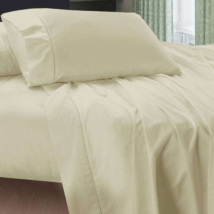 400TC Egyptian Cotton Sheet Set Cream Queen