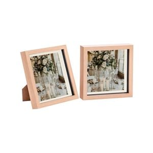 Nicola Spring Shadow Box Frames - 8 x 8" with 6 x 6" Mount - Light Wood - Pack of 2