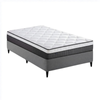 Zinus Single Dark Grey Fabric Bed Base & Pocket Spring Mattress Set, Support iCoil Eurotop