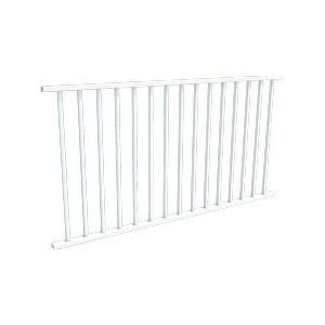 ProtectorAl 0901 - 1799 x 950mm Pearl White Aluminium Flat Top Square Picket Balustrade Panel