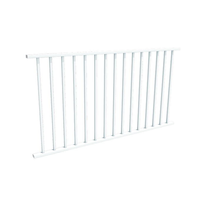 ProtectorAl 0901 - 1799 x 950mm Pearl White Aluminium Flat Top Square Picket Balustrade Panel