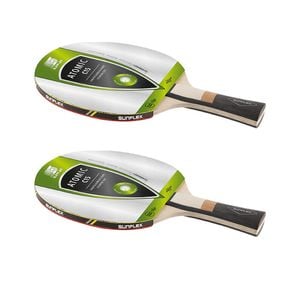 2PK Sunflex Atomic C15 Table Tennis Bat/Paddle for Youth 1mm Sponge Pips In