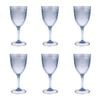 6PK Pizzazz Stylish Ripple Design Acrylic Wine Glass Drinking Cup 400ml Blue