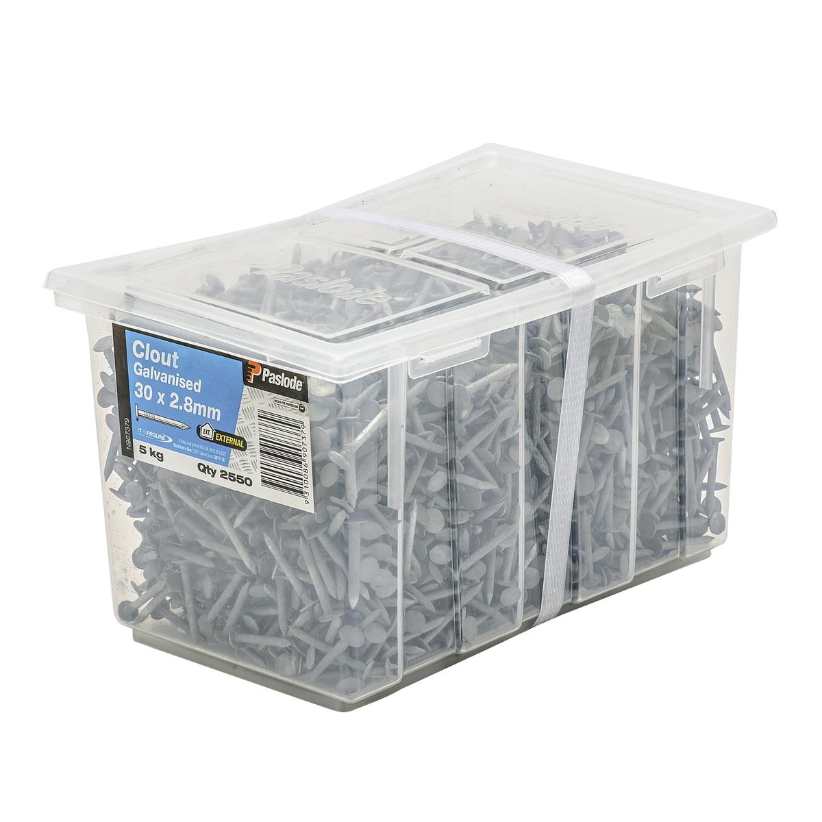 Paslode 30 x 2.8mm 5kg Galvanised Clouts - 2550 Pack - Bunnings Australia