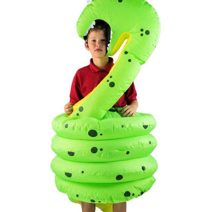 Inflatable Kids Green Cobra Snake Novelty Costume - One Size