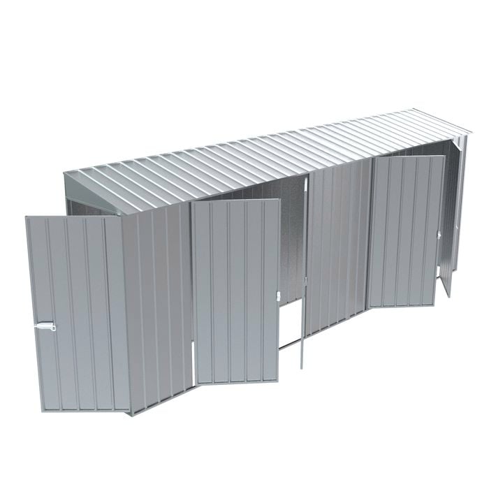 Build-a-Shed 0.8 x 5.2 x 2.0m Zinc Skillion Double Plus Double Hinged Side Doors Shed