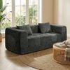 Oikiture Compressed Sofa In A Box Button Tufting Chenille Grey