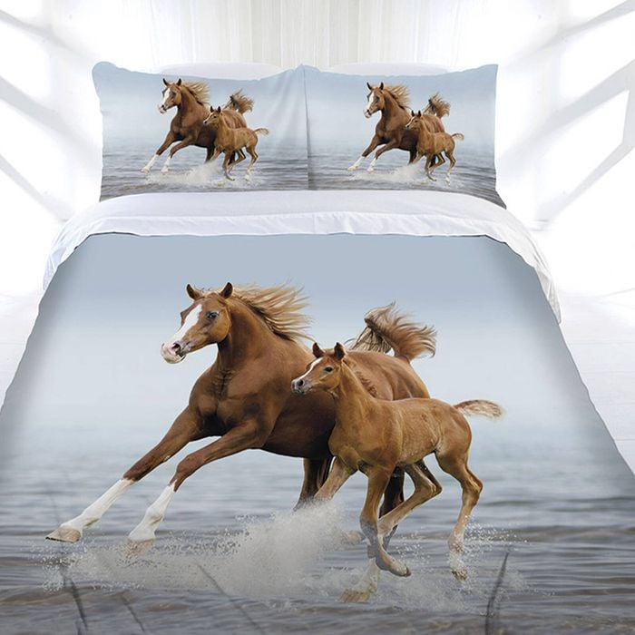 Just Home Frolicking Horse Quilt Cover Set Queen