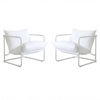 Zinus 2-Piece Package Set – Outdoor Stainless Steel Water-Resistant Chairs – White