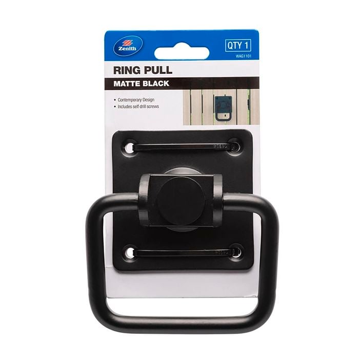Zenith Matte Black Gate Ring Pull Handle