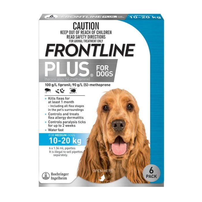 Frontline Plus Dog 10-20Kg Medium 6PK Blue  WFPDM6