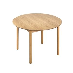 Oikiture Wooden Dining Table 100cm Round Table 4 Seater Pine Wood Legs Natural