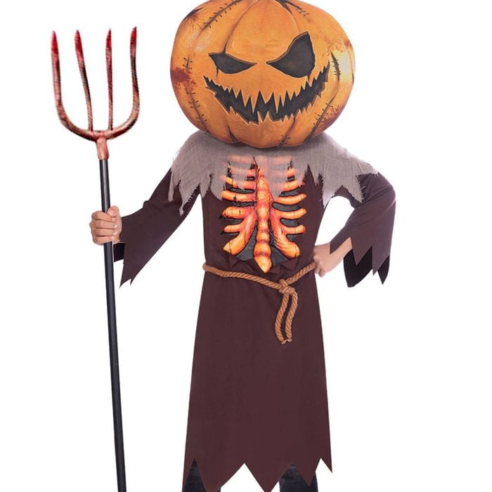 Big Pumpkin Head Boys Halloween Costume - 8-10