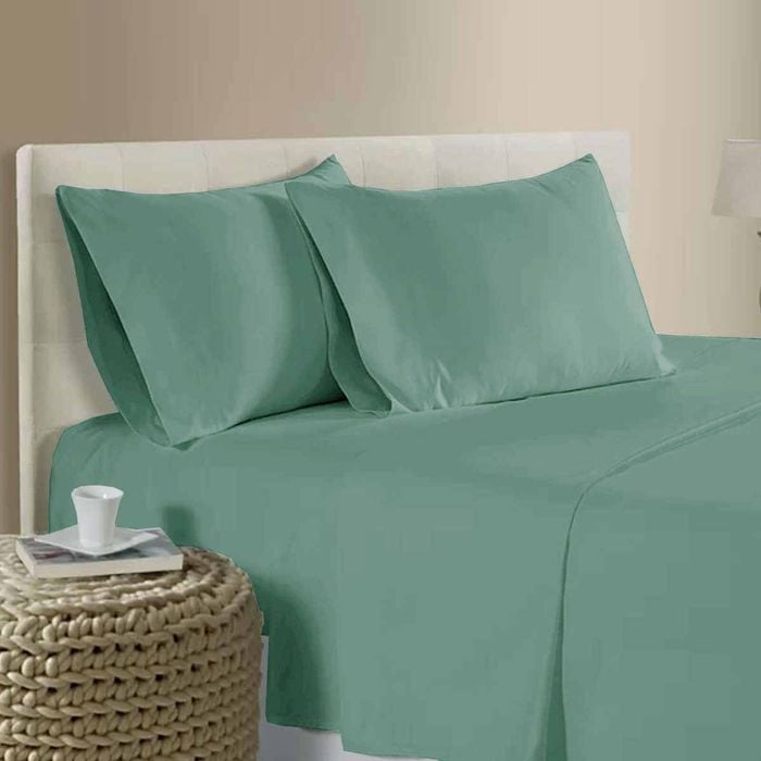 400TC 100% Cotton Sateen Premium Sheet Set 40cm Wall Light Teal Double