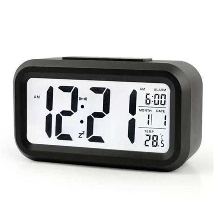 Catzon Led Display Alarm Clock With Temperature Tester 12/24h Mode-black