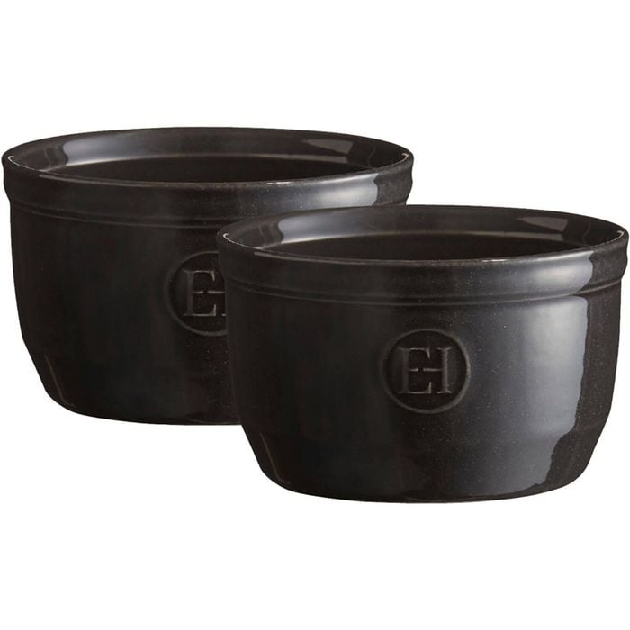 2pc Emile Henry 10cm Ceramic Ramekin Set Dessert Dish Charcoal