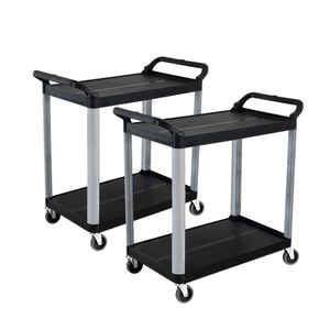 SOGA 2X 950x500x640mm 2 Tier Food Trolley- Black